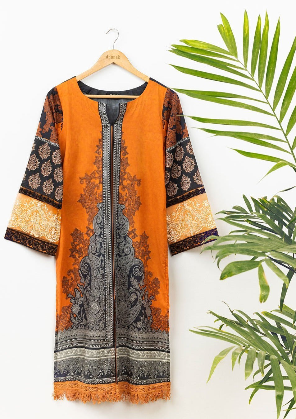 Orange : Embellished Kurta (Shirt only)