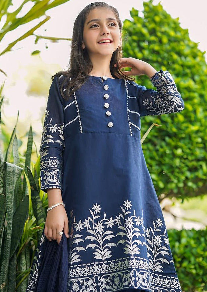 Navy Blue - Girl's Dress
