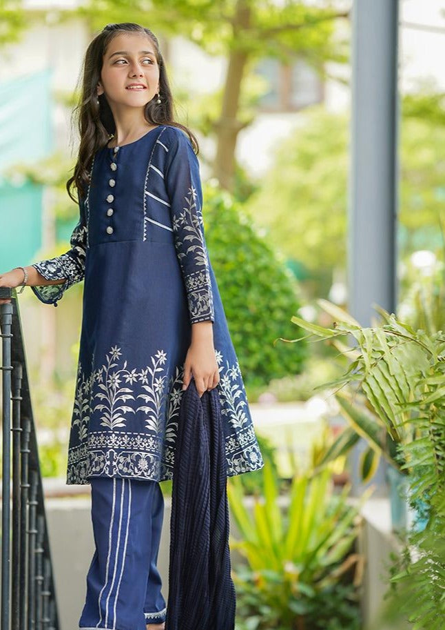 Navy Blue - Girl's Dress