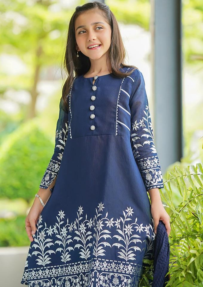 Navy Blue - Girl's Dress