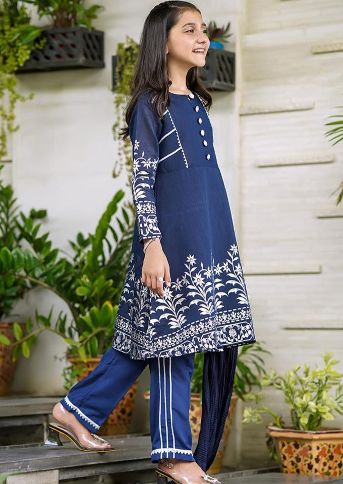 Navy Blue - Girl's Dress
