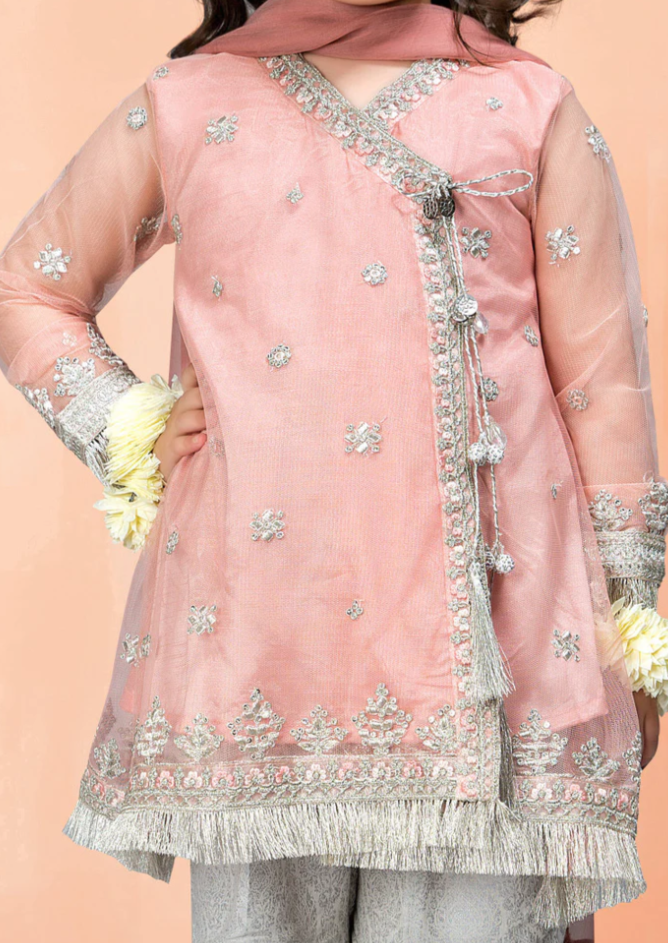 Pink & Silver - Girl's Gharara Dress