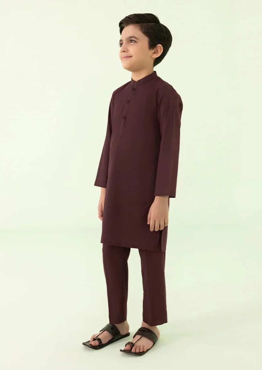 Maroon - Boy's Kurta & Shalwar