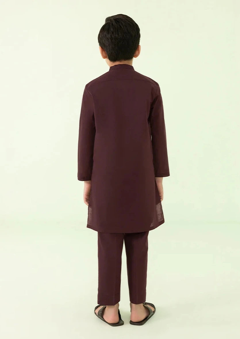 Maroon - Boy's Kurta & Shalwar