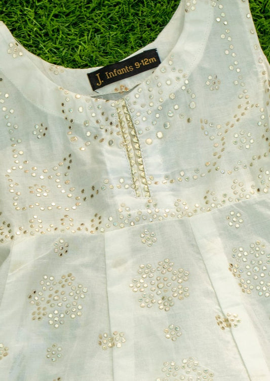 White - Infant Girl's Gharara Dress