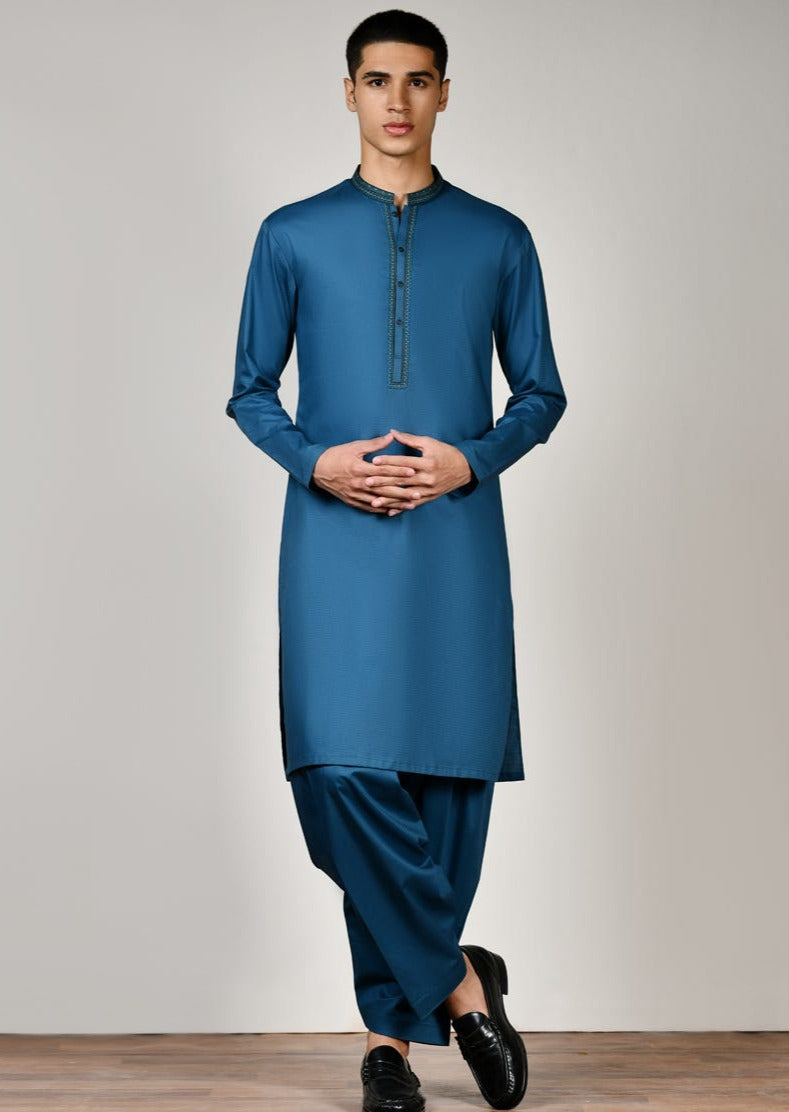 Sea Green - Teen Boy's Kameez & Shalwar