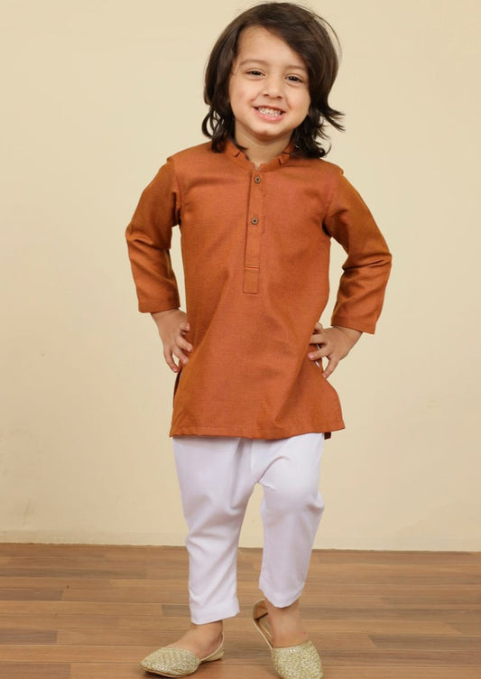 Rust Brown - Infant Boy's Kameez & Shalwar