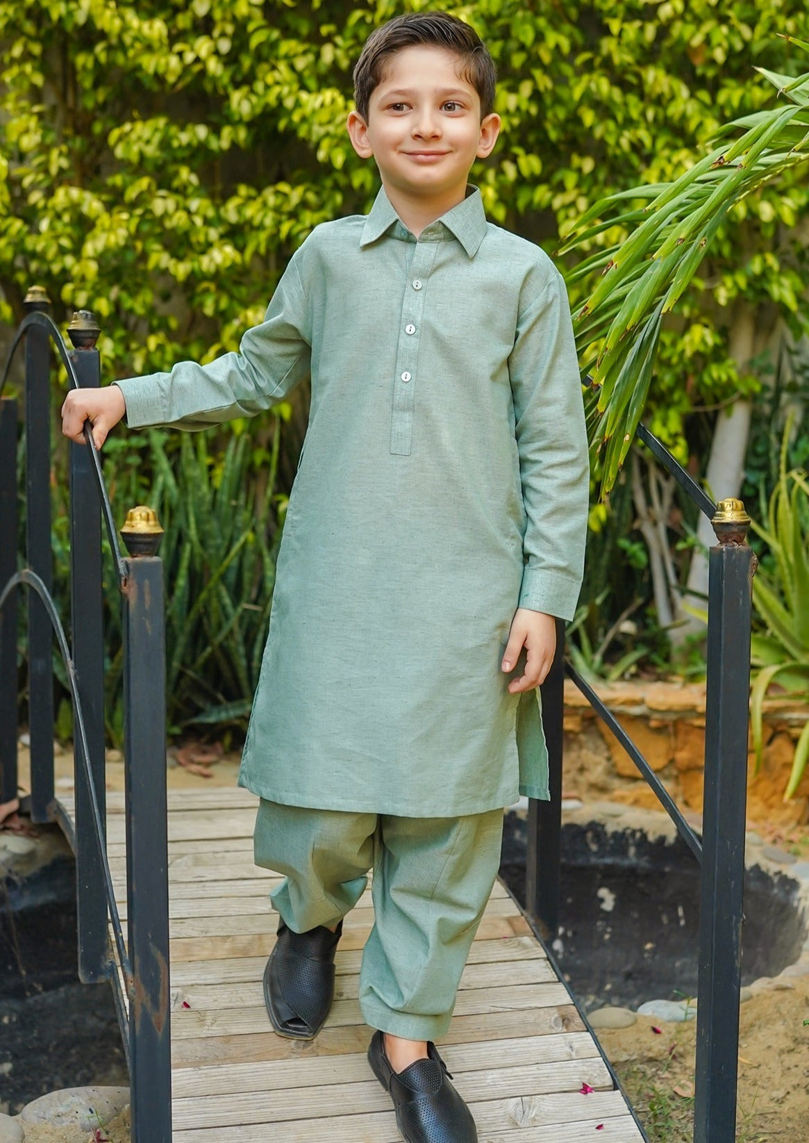 Green:  Boy's Kurta Shalwar