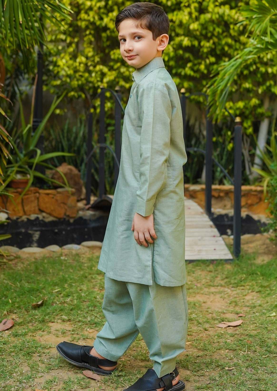 Green:  Boy's Kurta Shalwar