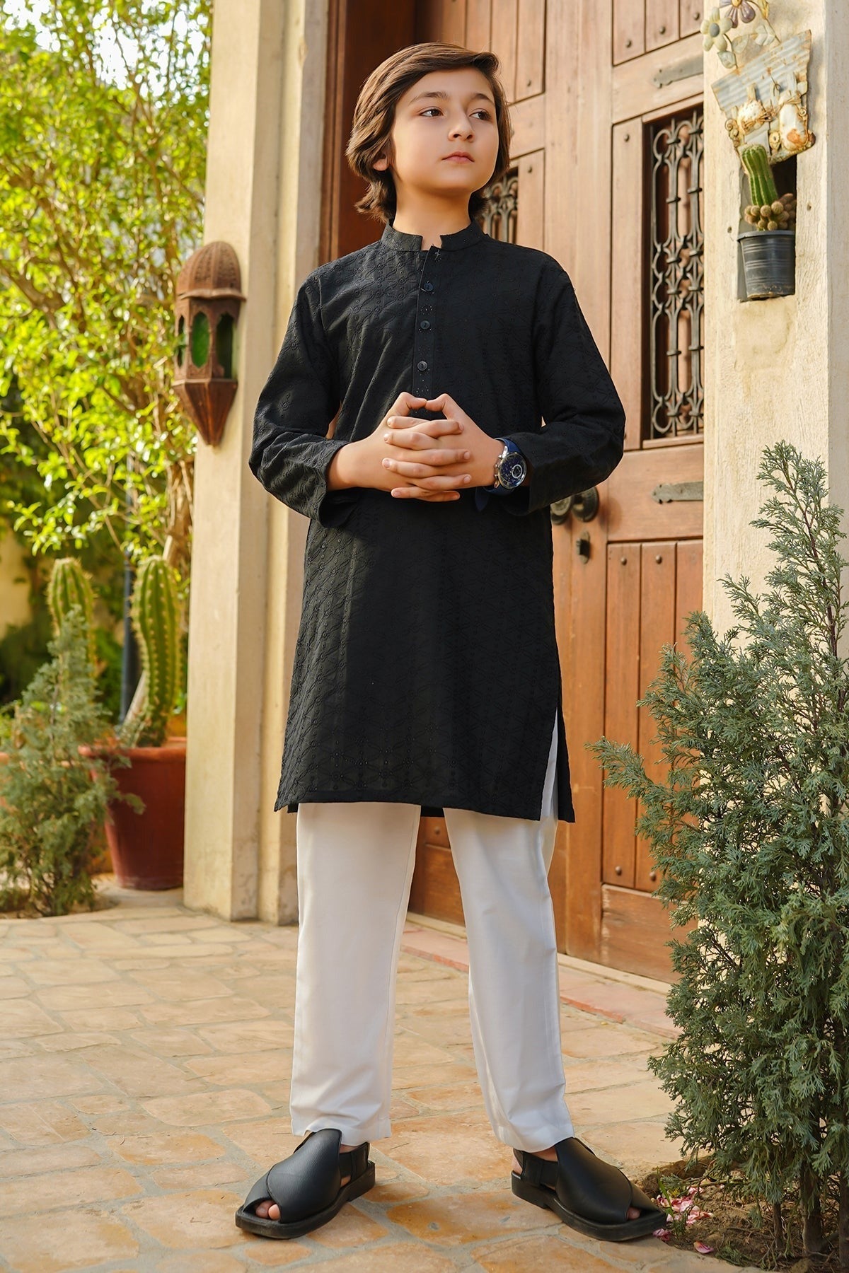 Black:  Boy's Kurta Shalwar