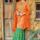 Orange & Green - Girl's Gharara Dress