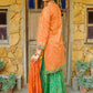 Orange & Green - Girl's Gharara Dress