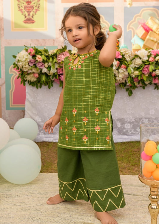 Olive Green - Infant Girl's Dress