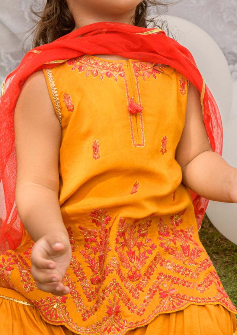 Yellow - Infant Girl's Gharara Dress