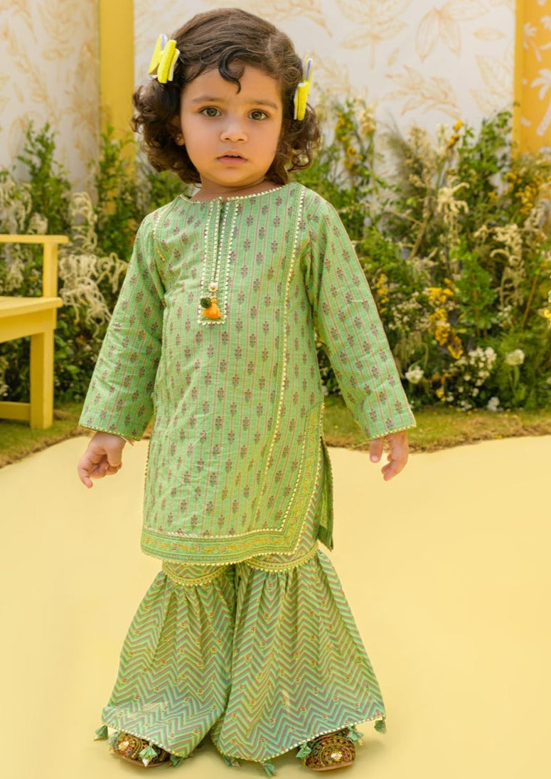 Green - Infant Girl's Gharara Dress