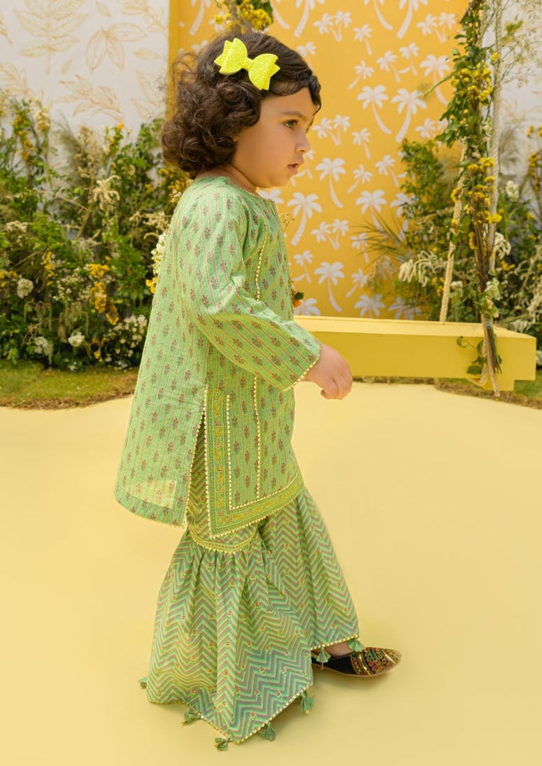 Green - Infant Girl's Gharara Dress