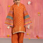 Orange - Girls Embroidered Dress