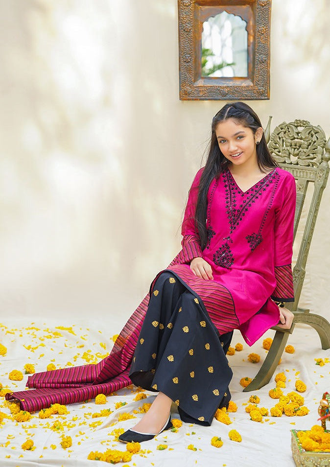 Magenta - Girl's Gharara Dress