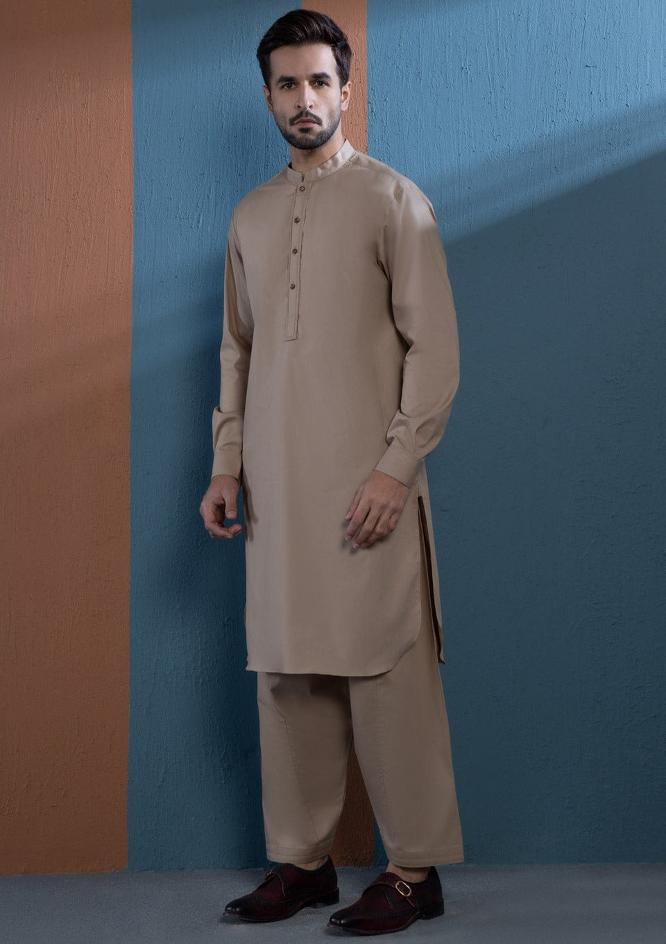 Light Brown - Men's Kurta Shalwar