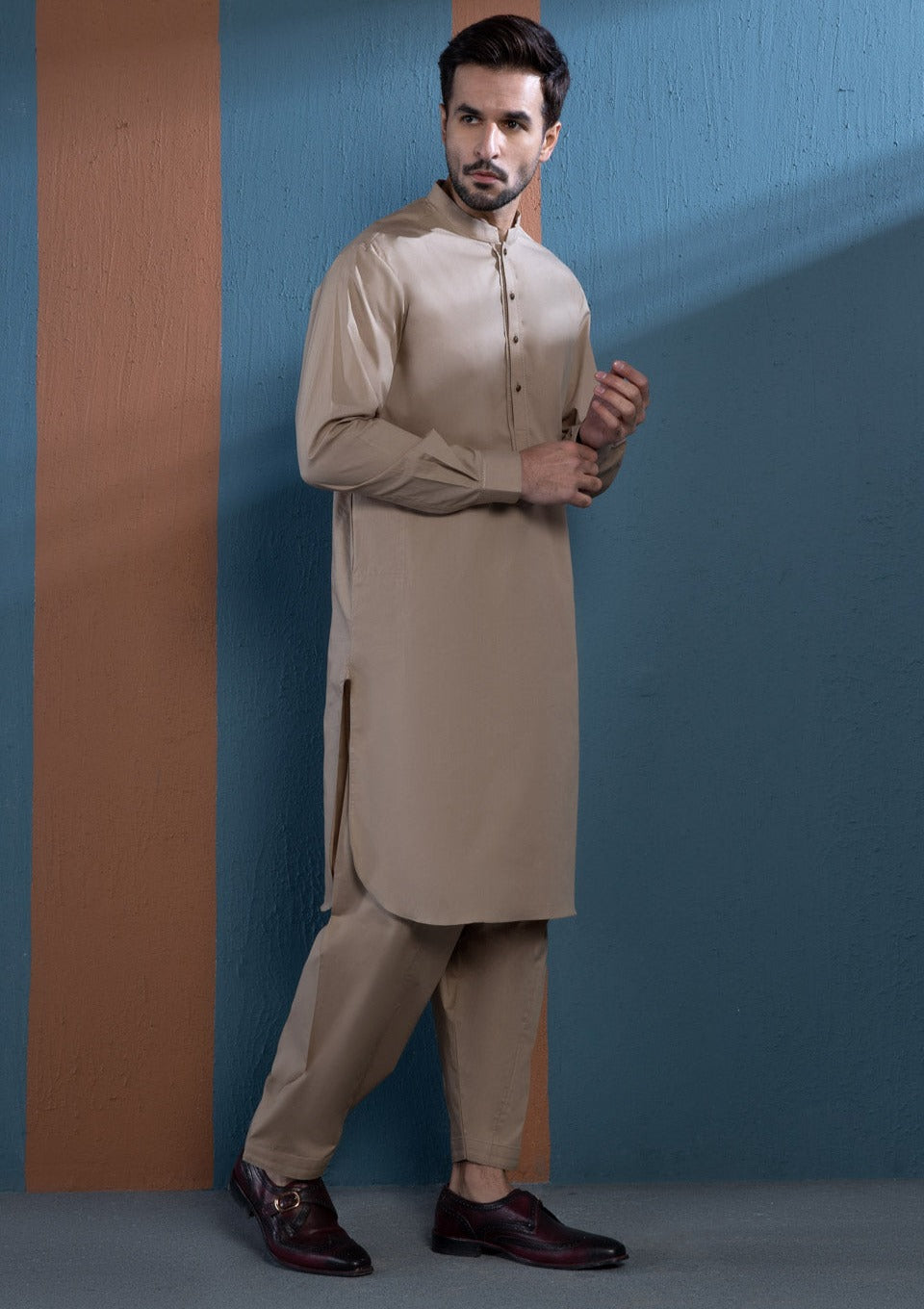 Light Brown - Men's Kurta Shalwar