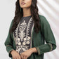Green : Embroidered Kurta (Shirt only)