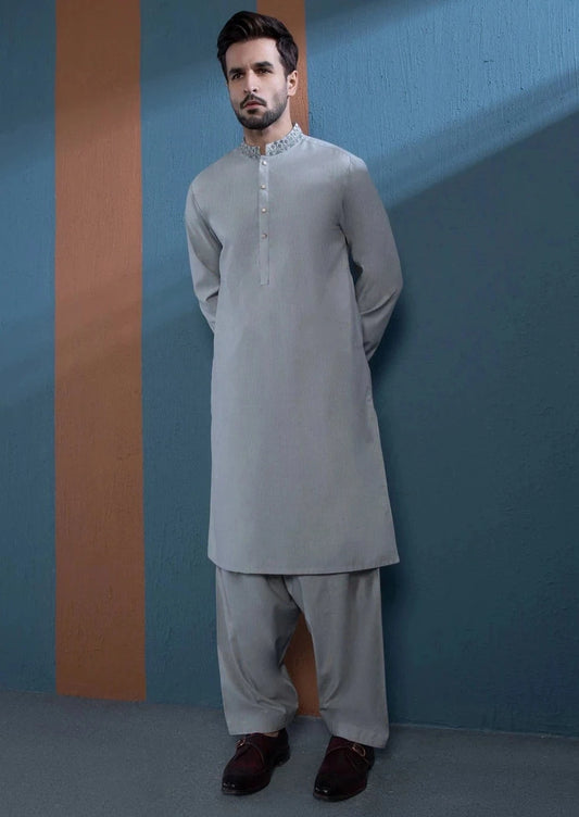 Ash Grey - Men's Kurta Shalwar