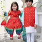 Red -  Boy's Kameez, Shalwar & Waistcoat