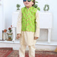 Gold & Parrot Green -  Boy's Kameez, Shalwar & Waistcoat