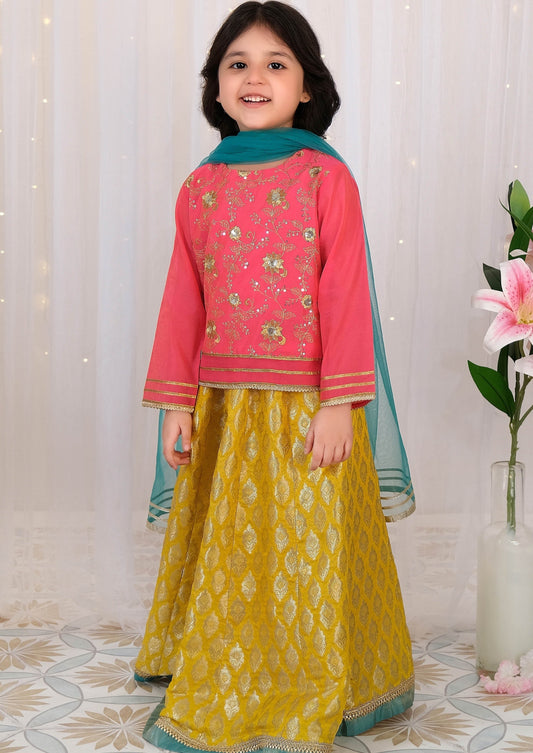 Orange - Girl's Lehnga Dress