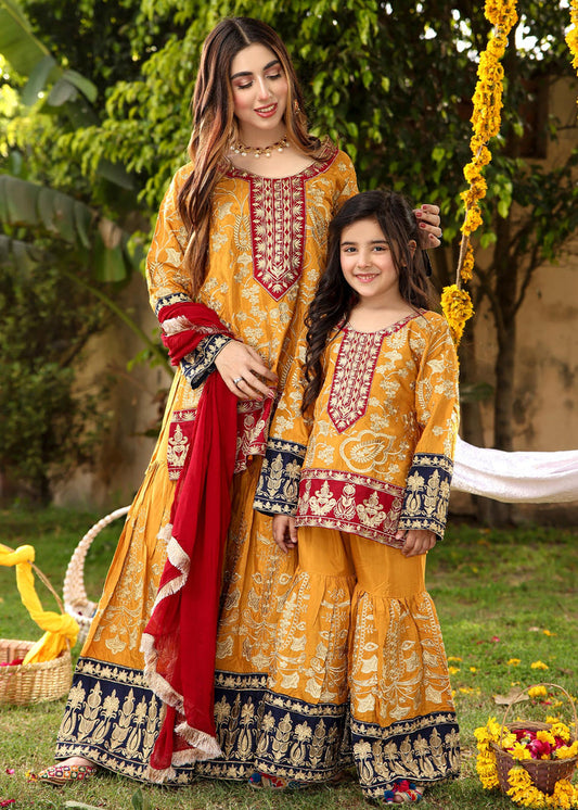 Mustard - Women's Gharara Dress