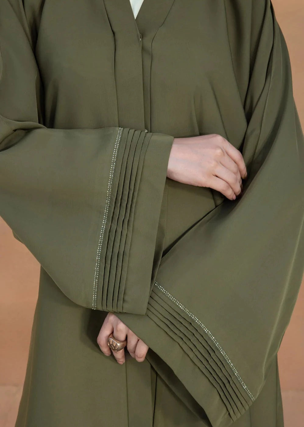 Olive : Button Through Abaya