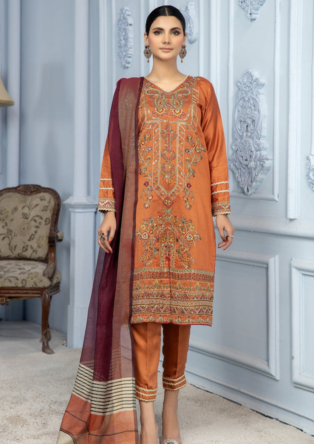 Orange - Women's Kurta