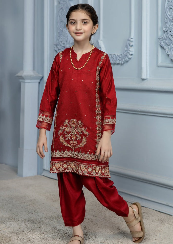 Red - Girl's Kurta