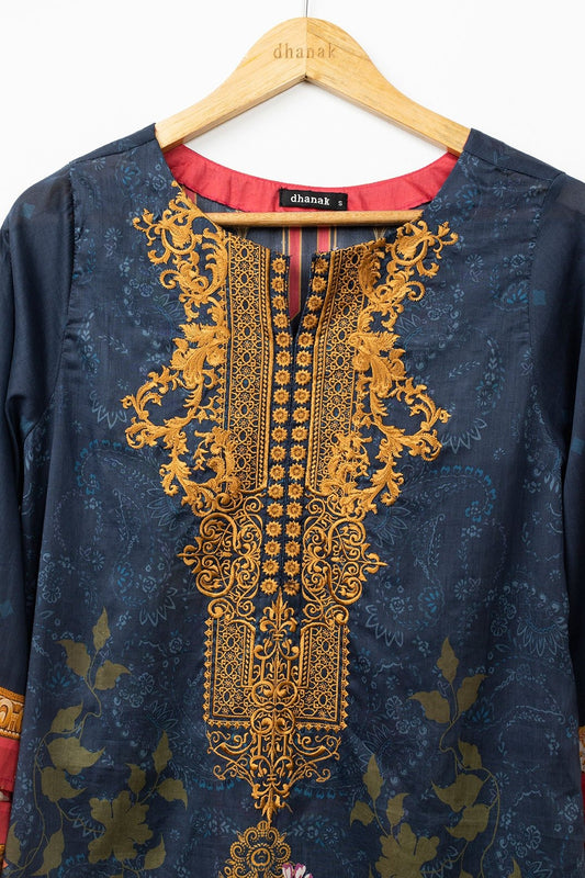 Rich Blue : Embroidered Kurta (Shirt only)