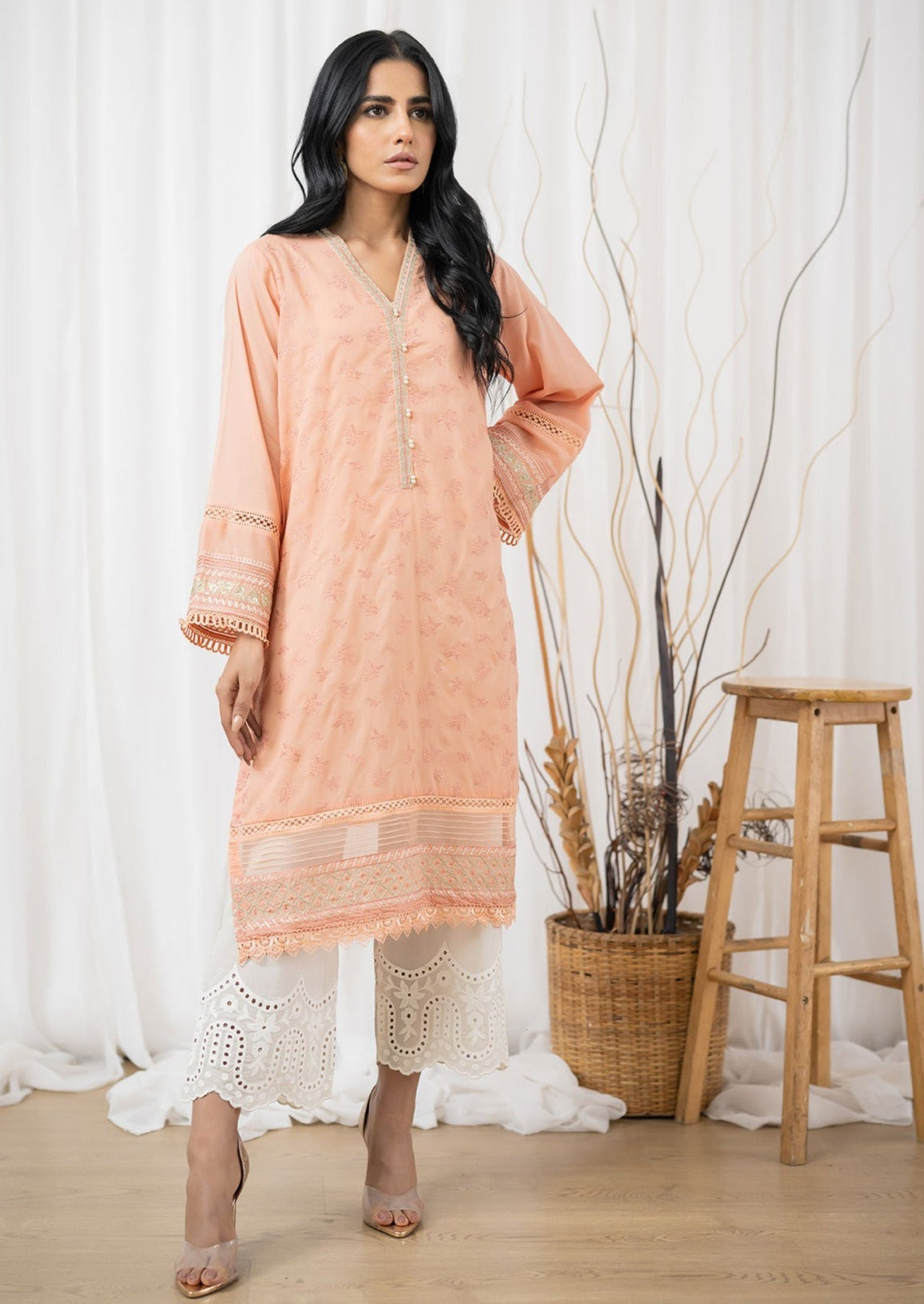 Peach- Women's Kurta