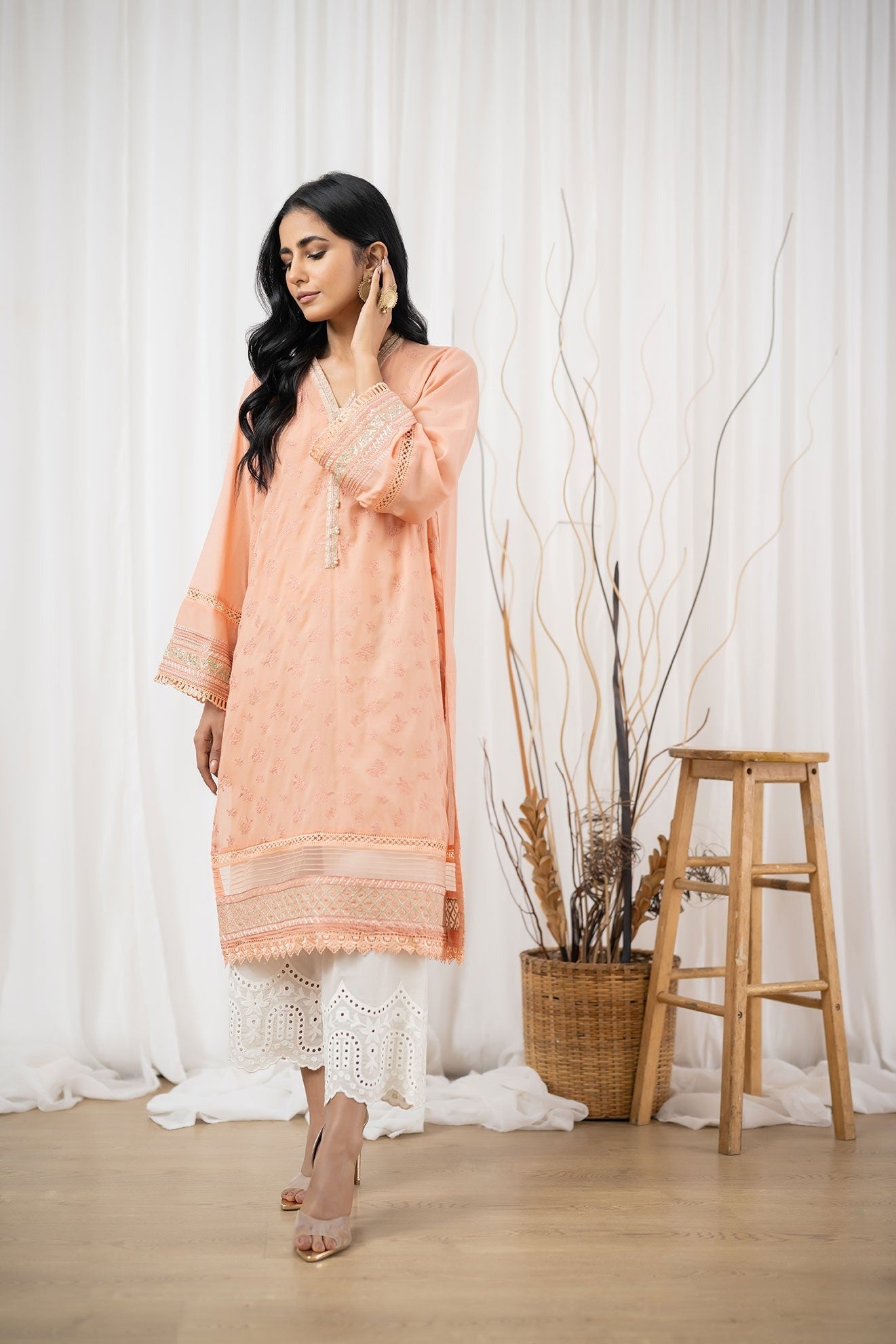 Peach- Women's Kurta