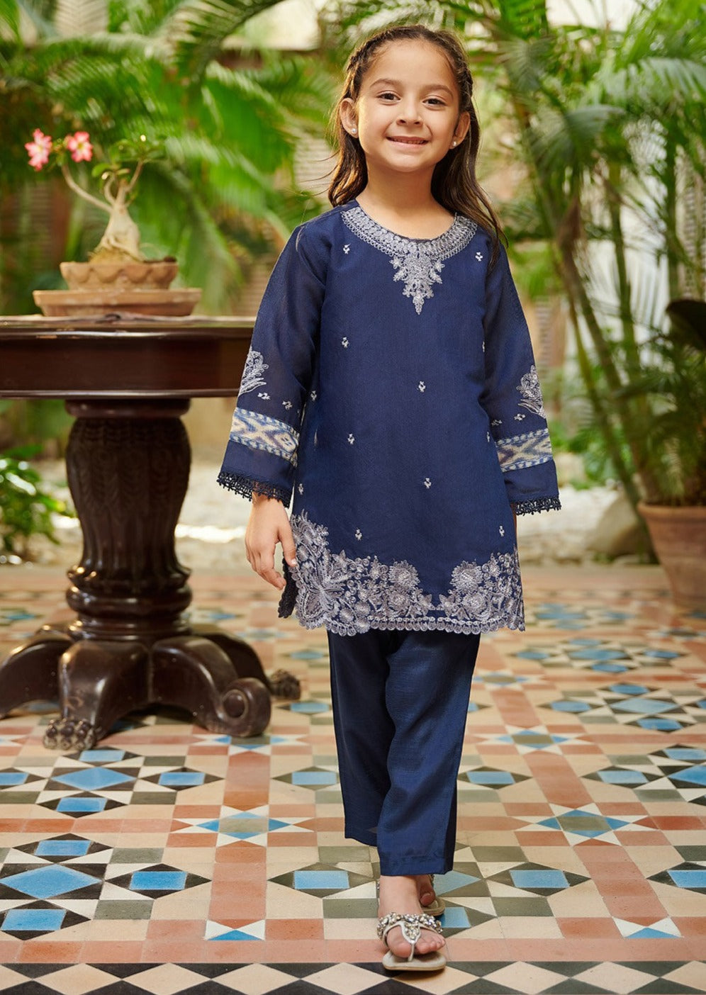 Navy Blue - Girls Dress - DK-0121