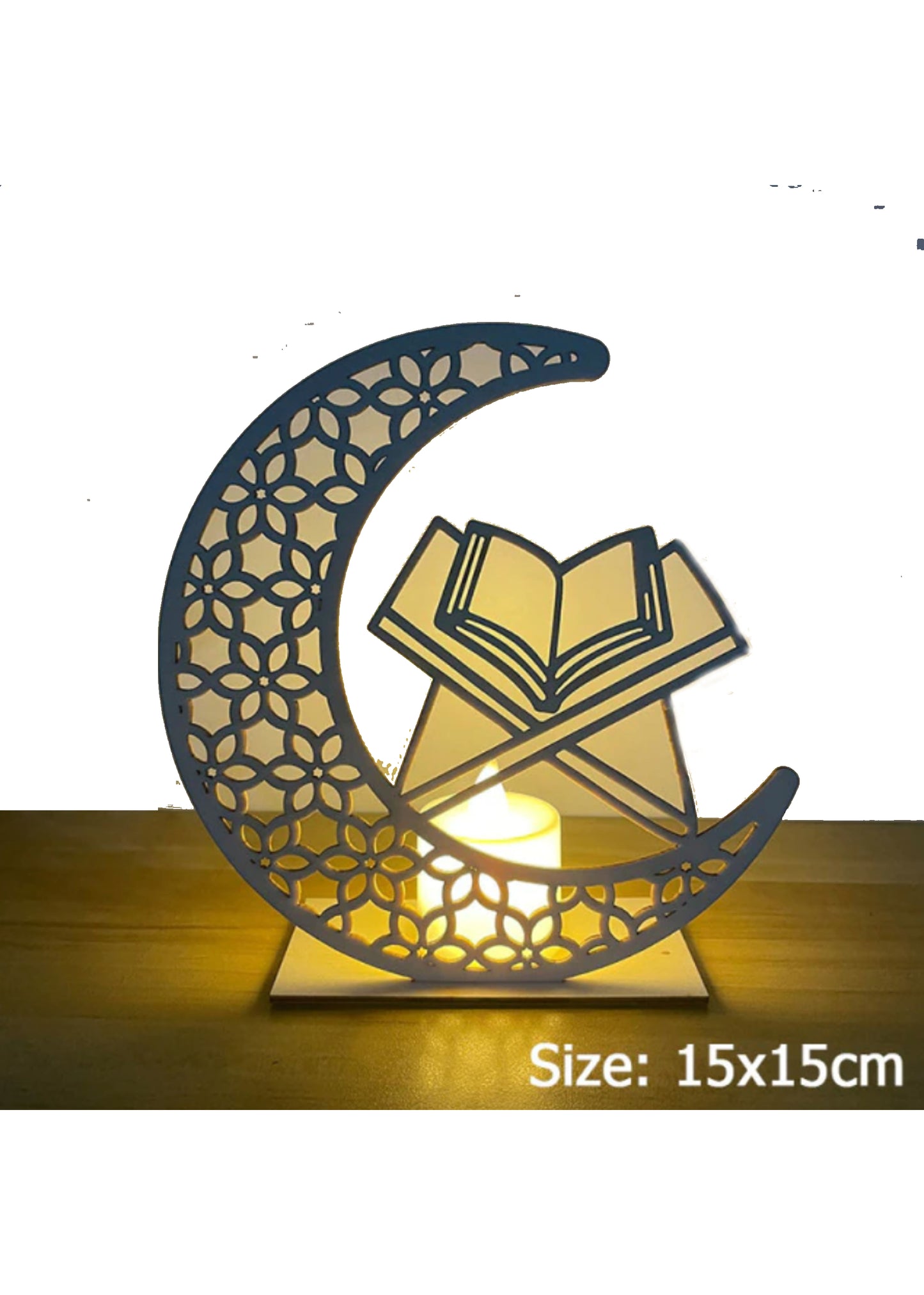 Eid themed Wooden Pendant with LED Light