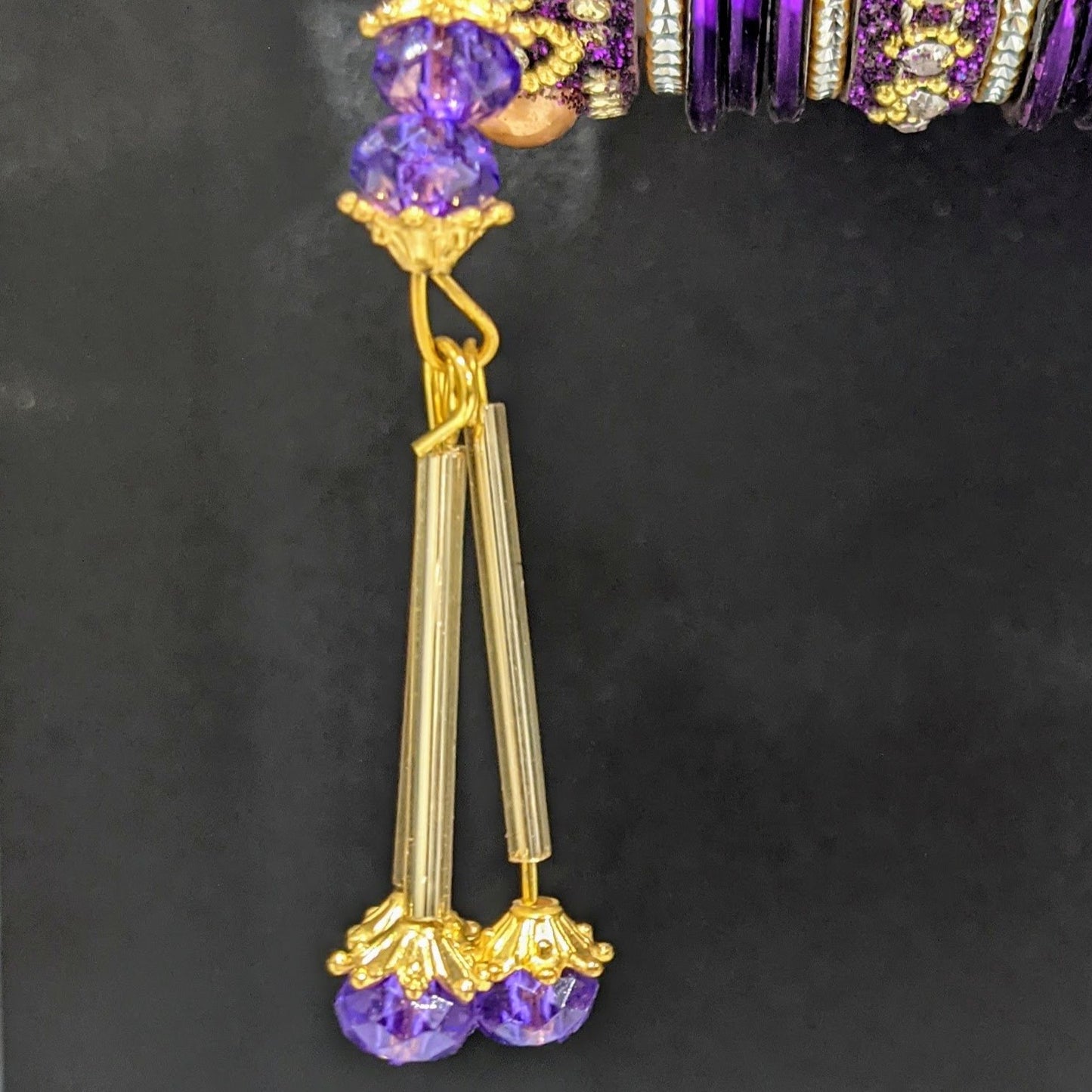 Bangles Large Set with Tassels : Purple & Golden