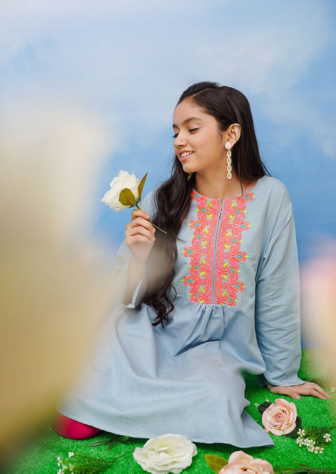 Blue - Girl's Kurta