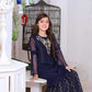 Navy Blue Gharara- 2 Piece Embroidered Suit