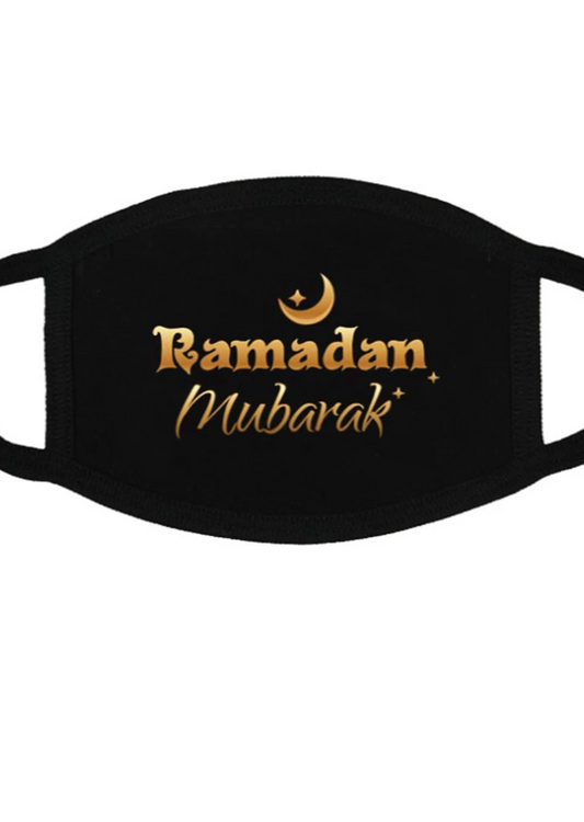 Black Face Mask - Ramadan Mubarak