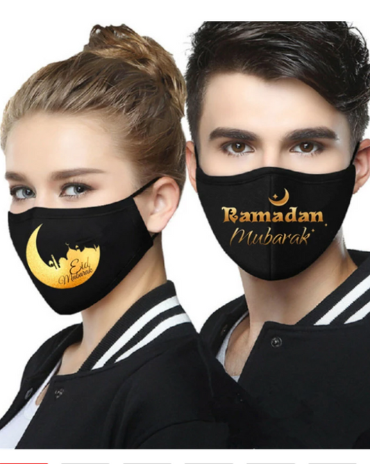 Black Face Mask - Eid Mubarak