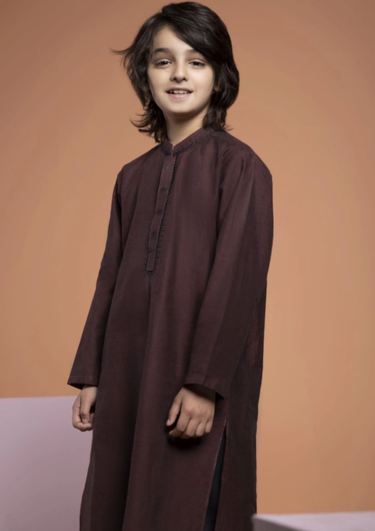 Maroon : Boy's Kurta