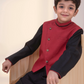 Boys Embroidered Kurta Shalwar and waistcoat :Black