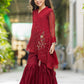 Red - Girl's Gharara Dress
