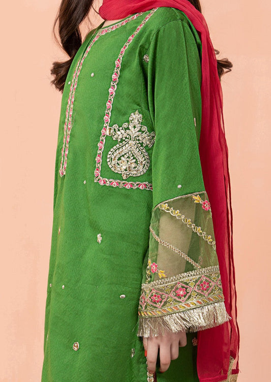 Green & Yellow - Girl's Gharara Dress