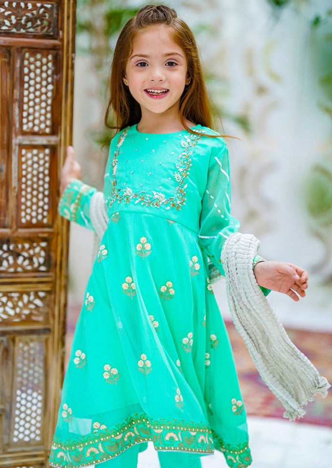 Aqua Green - Girl's Dress
